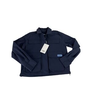 Halfdays Women's Nan Field Jacket Full Zip Navy Blue Size L Large NWT